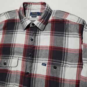 Polo Ralph Lauren Mens Classic Fit Plaid Flannel‎ Shirt Long Sleeve Mutli LT